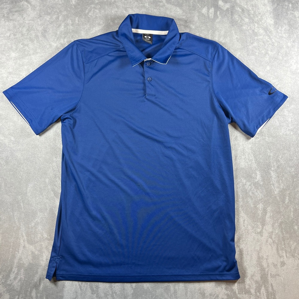 Oakley Mens Regular Fit Blue Performance Golf Polo Shirt Medium M Lightweight